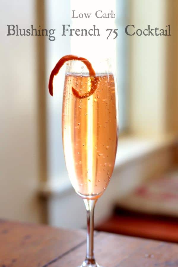 Blushing French 75 Cocktail lowcarbology